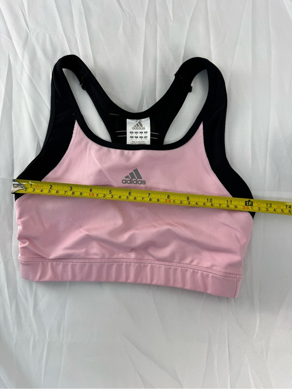adidas Black and Light Pink Racerback Sports Bra - Picture 6 of 6